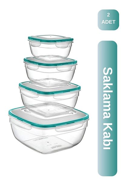Viyalente Fresh Box Storage Container Set 0.6lt+1lt+1.7lt+4.0 Lt 4-Piece Lc-305