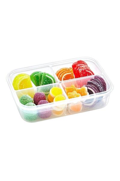 Viyalente 3 Pieces 4 Compartments Lunch Box 1000 ml Airtight & Liquid-Tight Nutrition & Storage Container LC-520