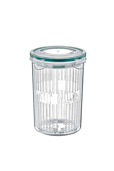 Entude Pickle Storage Container with Strainer 1.5 Liter, Olive Storage Container