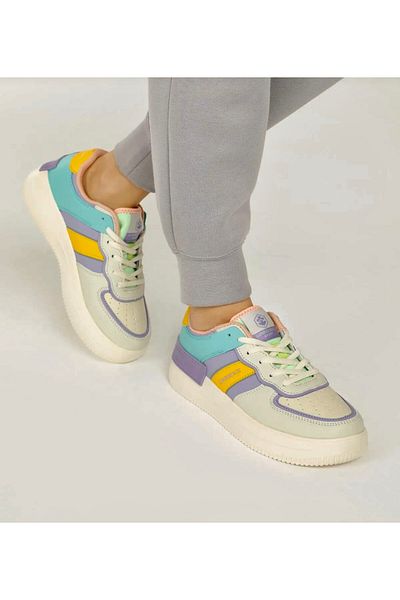 lumberjack PANTOFI TENIS DE DAmă LILA CREAM GALBEN SPORTS SIL TĂLĂ GROSĂ CU SPUMA MEMORIAȘĂ FREYA