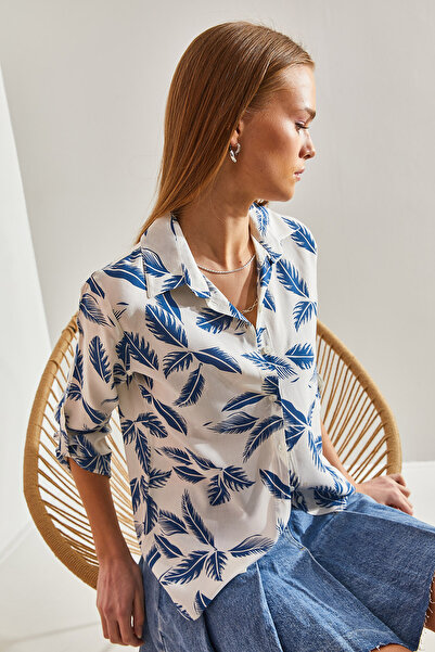 Bianco Lucci Cămașă de damă din viscoză cu mâneci pliate60101031