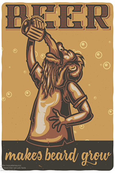 Hayat Poster barlă de bere spumant bărbat băut bucătărie distracție cafenea bar decor pictură retro poster din lemn