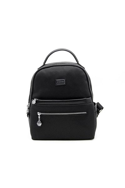 Silver Polo Model SP1061 - Rucsac negru pentru femei, argintiu și polo