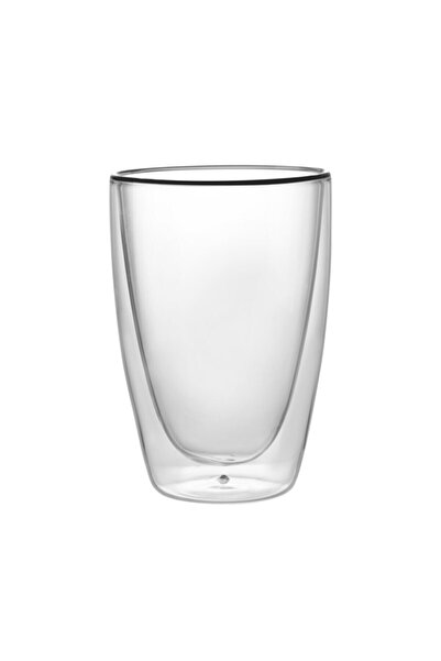 Grossberg Coffee Çift Çıdarlı Cam Bardak 350 ml (Tombul) Latte,su,meşrubat Ba...