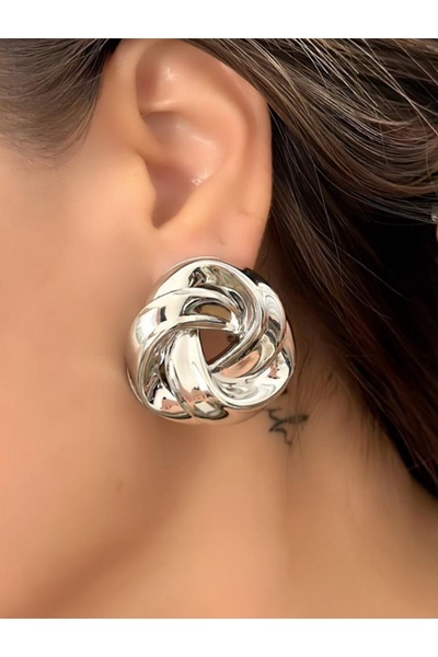 zeynep Z&D ACCESSORY Büyük Boy (3.5cm) Sarmal Trend Küpe