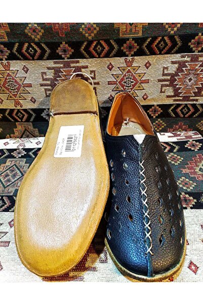 Osmanlı Yemeni Dünyası Yemeni (Sandal), Perforated Model, Leather Yemeni, Black ColorUnisex