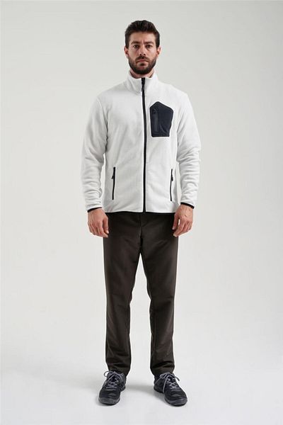 Exuma Fleece alb cu fermoar complet pentru bărbați 2312003