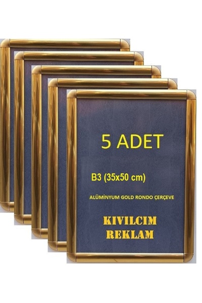 KIVILCIM PLASTİK VE REKLAM ÜRÜNLERİ 5 ADET B3 35x50 cm GOLD ALÜMİNYUM RONDO Ç...