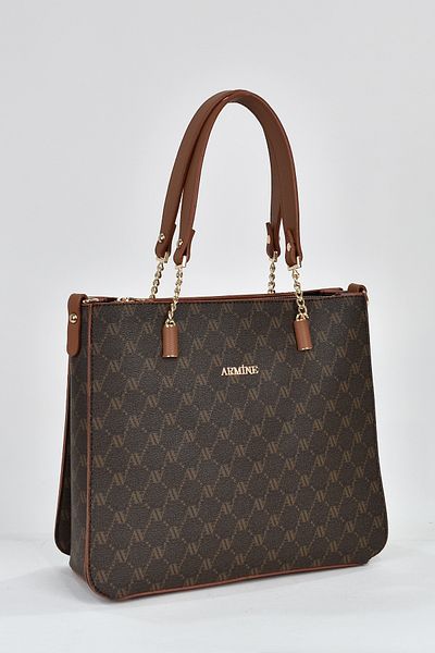 Armine 3 Compartment Women's Shoulder Strap Handbag Brown 362
