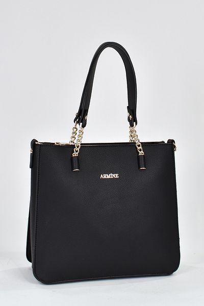 Armine 3 Compartment Women's Shoulder Strap Handbag Black 362