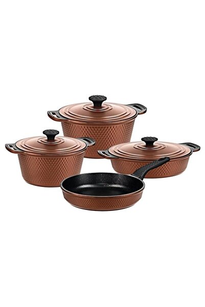 OMS طقم أواني طهي مصبوبة من الجرانيت مكون من 7 قطع من تريانا برونز 3536