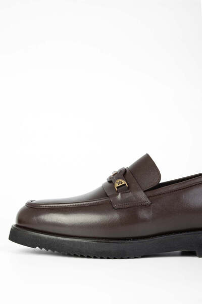 Tamer Tanca Кафяви мъжки мокасини от естествена кожа