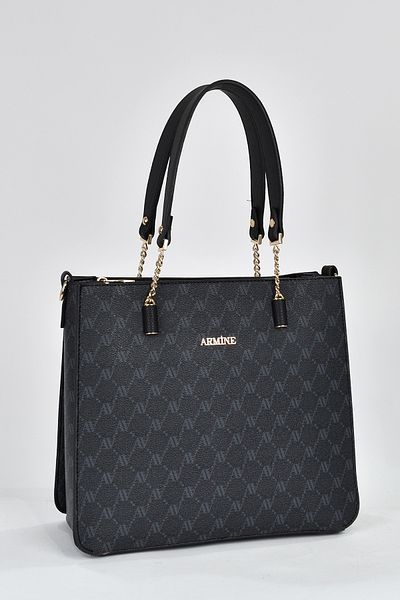 Armine 3 Compartment Women's Shoulder Strap Handbag Black 362