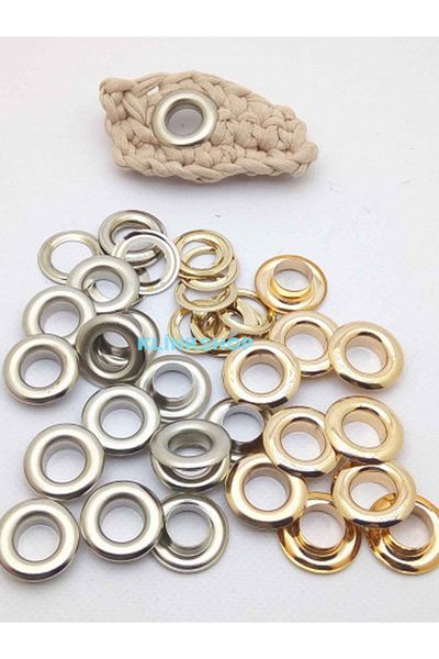 Klinkshop Size 3 Black Eyelets - 5 mm Material Package Without Attachments - 100 Pieces - Stainless Brass Eyelets
