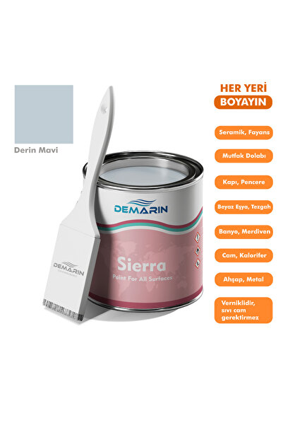 Demarin Her Şeyi Boyayan Sierra Tek Bileşen Fayans, Tezgah, Seramik, Mobilya, Zemin Boyası 1 Kg