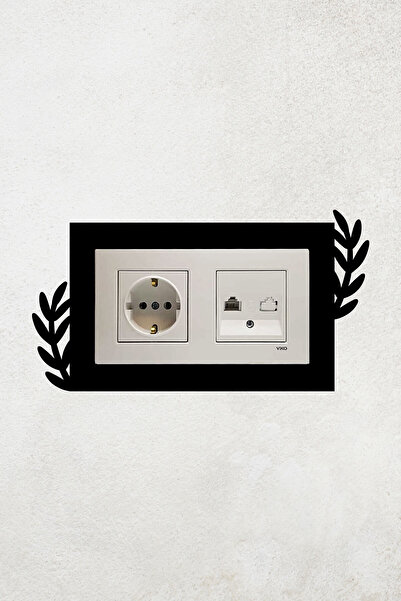 markcat Yaprak Tasarım 2li Priz Çerçevesi (İÇ ÖLÇÜ 15,5X8,4 CM) Ev Süsü - 2li...