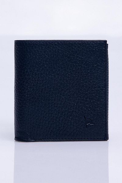 Tudors Genuine Leather Men's Navy Blue Wallet