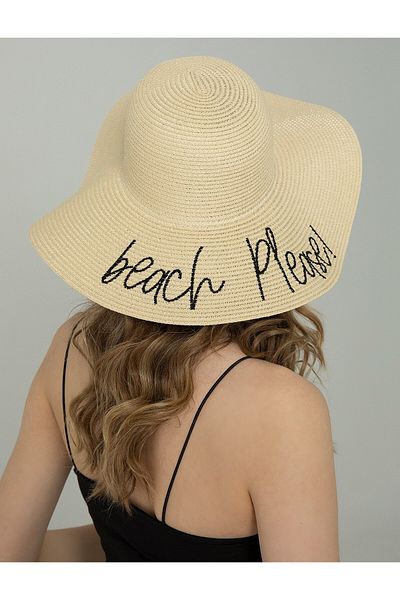 FASHION COCKTAIL Beach Please Written Summer Straw Women's Hat