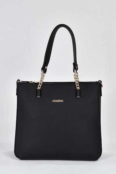 Armine 3 Compartment Women's Shoulder Strap Handbag Black 362
