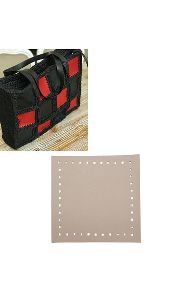 angel çanta aksesuar Αξεσουάρ Angel Bag 10x10 cm Τετράγωνο Faux Leather Μπεζ Χρώμα 1 Τεμάχιο