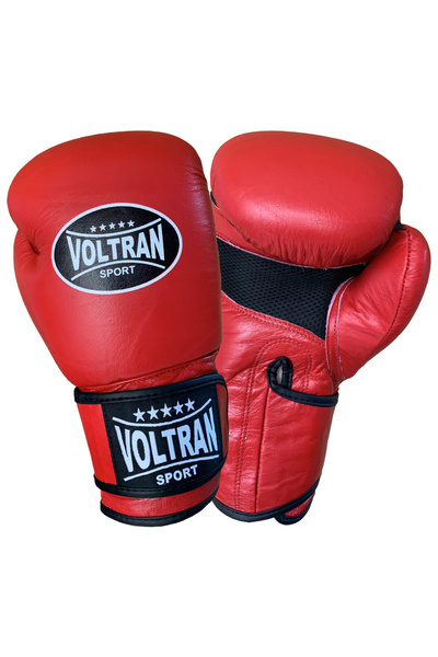 Voltran Classic Genuine Leather Muay Thai and Boxing Gloves Red