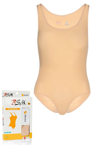 BSM Women's Nude Modal Soft Comfortable High Quality Thick Strap Snap Fastener Athlete Body