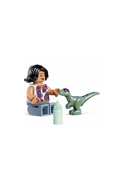 LEGO Jurassic World - Sammy and Green Baby Velociraptor Dinosaur Bottle Original Minifigures