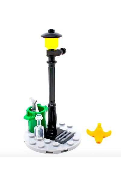 LEGO Marvel - Street Lamp Garbage Can Fish Bone Banana Bottle