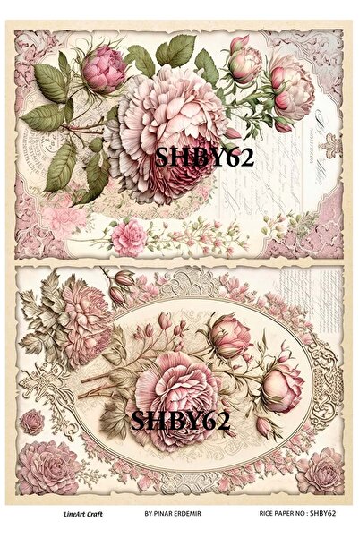 LİNEART موديل SHBY62 - زخرفة الورود النحاسية، سلسلة رث، مقاس 30x42