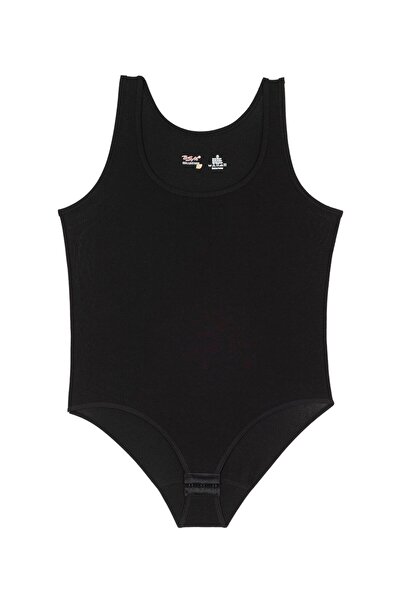 BSM Women's Black Modal Soft Comfortable High Quality Thick Strap Snap Fastener Athlete Body