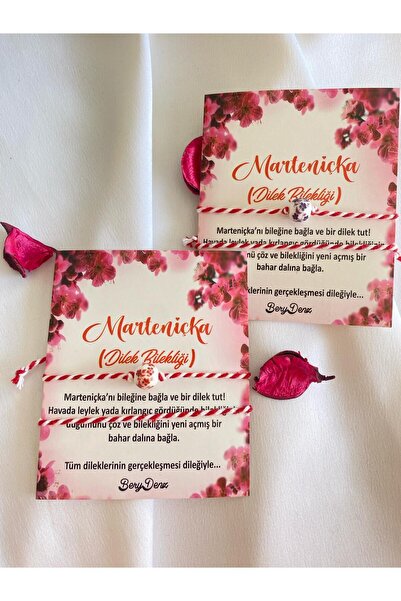 BeryDenz Japon Kiraz Çiçekli Seramik Boncuklu Bileklik Ve Marteniçka Bileklik