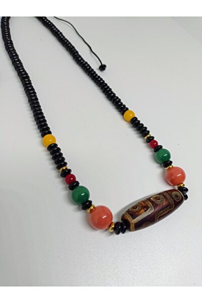 mama india alaçatı قلادة بوهيمية أصلية من الحجر الطبيعي المطرز على شكل عرقوب ...