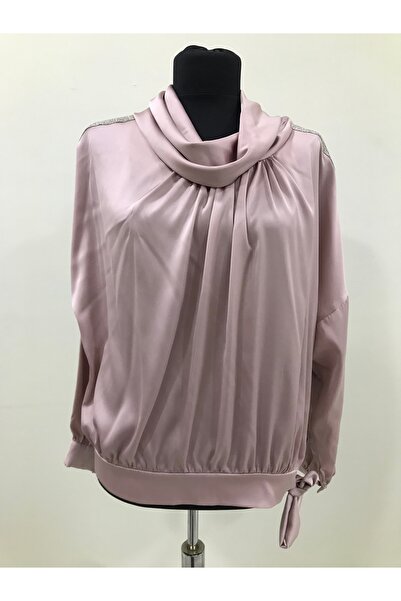 NOMİNAL Degaje Yaka Omuzu Taş Şeritli Bluz