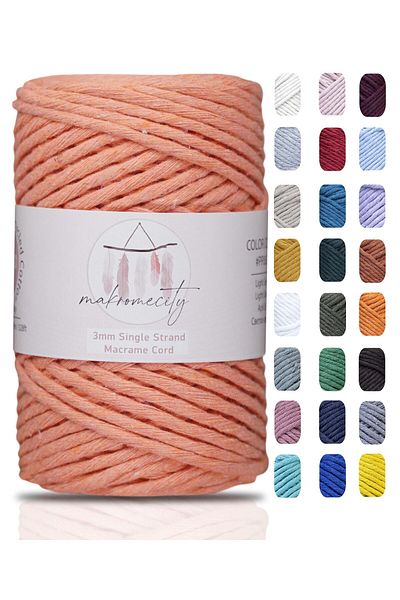 Makromecity Taranan Macrame Σχοινί 3mm Βαμβακερό Μακραμέ Σχοινί Μακραμέ Σχοινί Σολομός
