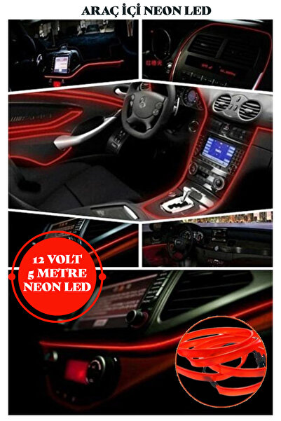 Manken İstanbul 5 Metre Araç İçi Neon Ledi Torpido İp Led Kırmızı