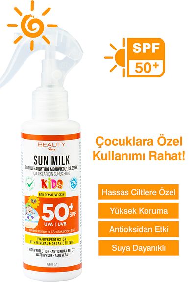 Beauty Face Special Children's Sun Milk for Children with 50 Spf High Protection Factor -150 ml
