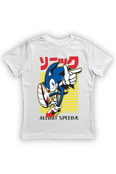 Sonic Tricou pentru copii de vară - imprimat, bumbac pieptănat