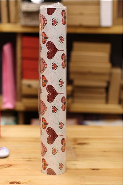demontecraft 50x50 meters heart patterned packing paper 1 roll