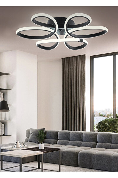burenze Modern Plafonyer Tavan Led Avize Margarita Ledli Avize Siyah