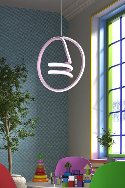 Elektroyou Venita Pembe Tekli Sarkıt Led Beyaz Işık Ultra Ledli Salon Mutfak ...