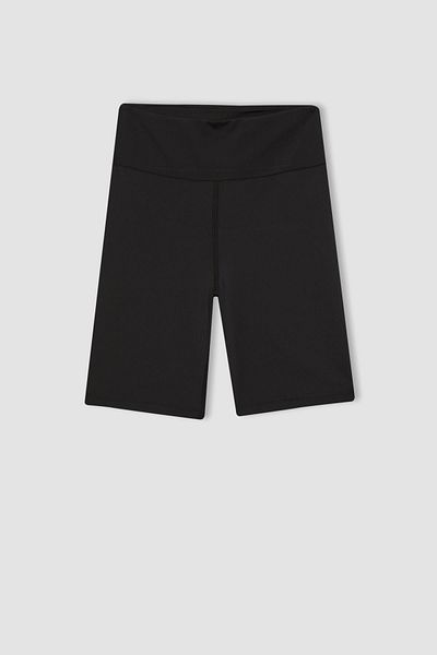 DeFacto Flexible Sport-Leggings mit hoher Taille – Schwarz, kurzes Basic-Modell Z6741az24sp