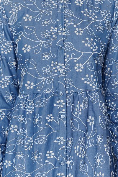 Trendyol Modest Φόρεμα Indigo Cotton Shirt - TCTSS24EB00091