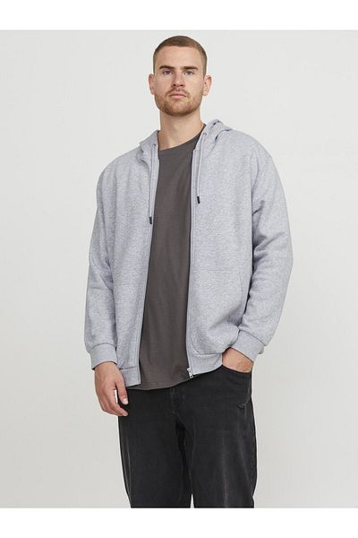 Jack & Jones Plus Kapuzenpullover mit Reißverschluss Große Größen Einfarbig Kapuzenpullover mit Reißverschluss