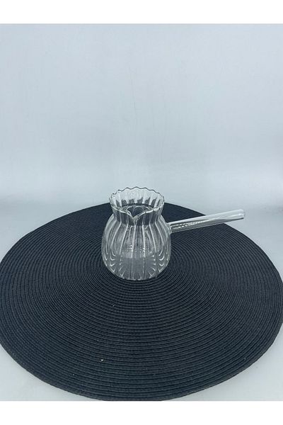 Çavdar Group 450 ml Corrugated Borasilicate Glass Coffee Pot - Fire Resistant Luxury Model