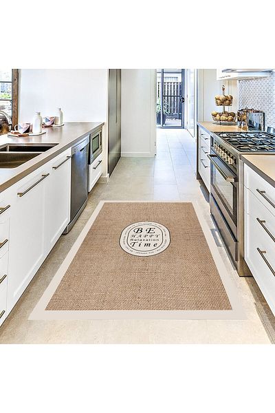 eco concept Jute Look Kitchen Rug and Runner - Decorative Non-Slip Base