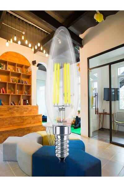 Braytron Ba36-00410- 4w 2700k Sarı Işık E14 Mum Led Rustik Ampul 5 Li Paket