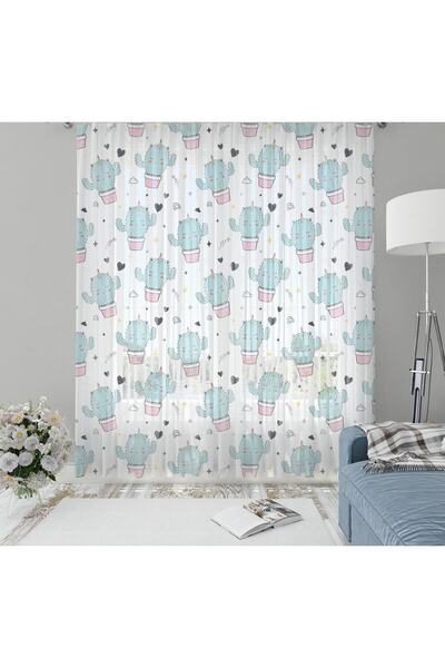 Evmila Children's Room Patterned Tulle Curtain