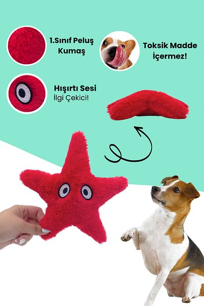 Havhav Star Plush Dog Toy Sound-Making Teething Toys Tugging and Chasing Toys