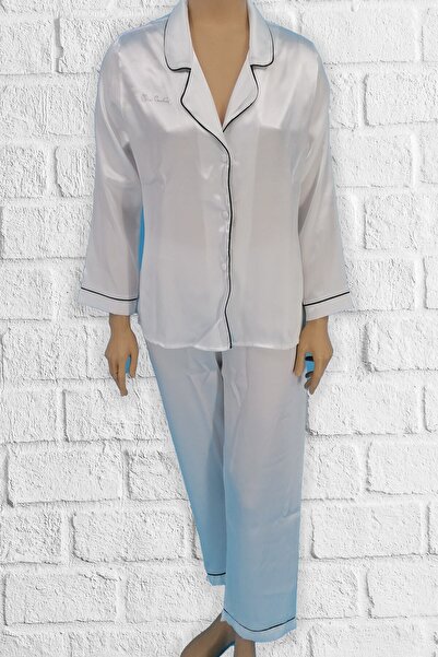 Pierre Cardin Set pijamale din satin Ecru 1200 pentru femei