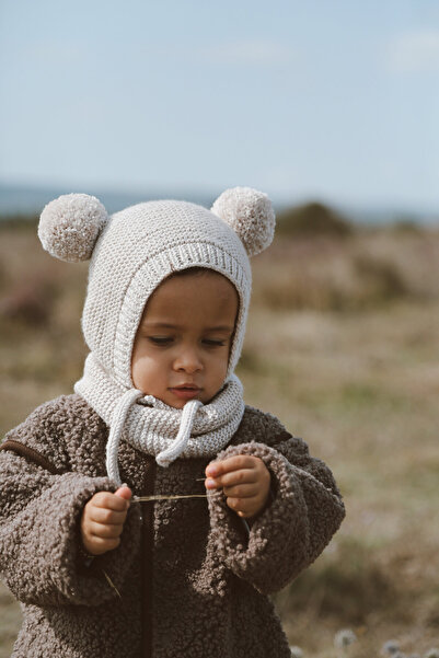 DERY BABY Ponponlu Bone Bere ve Boyunluk Takım-Taş